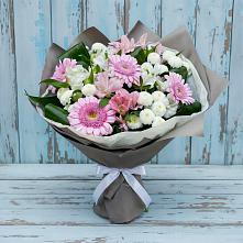 Букет цветов из:  Герберы, Альстромерии и Хризантемы в Симбухово