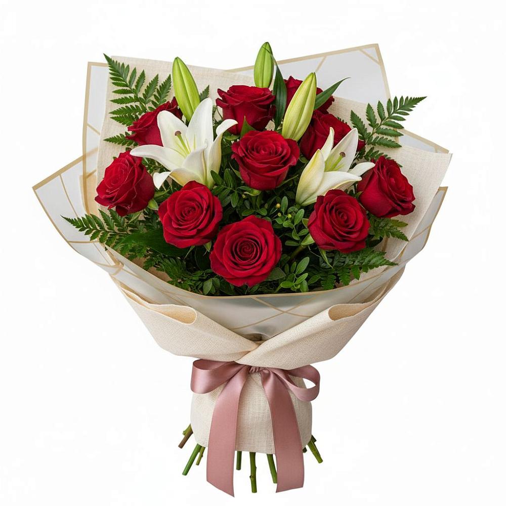 Букет цветов из: Лилии и Розы в Симбухово