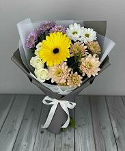 Букет цветов из:  Розы, Герберы и Хризантемы #REPLACE_PRED# Симбухово