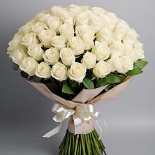 Букет 101 беля роза Белоснежка в Симбухово