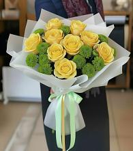 Букет цветов из:  Хризантемы и Розы в Симбухово