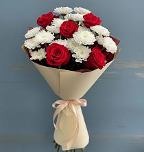 Букет цветов из:  Розы и Хризантемы #REPLACE_PRED# Симбухово