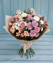 Букет цветов из:  Хризантемы, Розы и Альстромерии #REPLACE_PRED# Симбухово