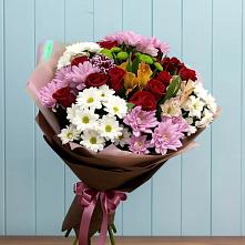 Букет цветов из:  Розы, Хризантемы и Альстромерии в Симбухово