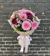 Букет цветов из:  Герберы и Хризантемы в Симбухово