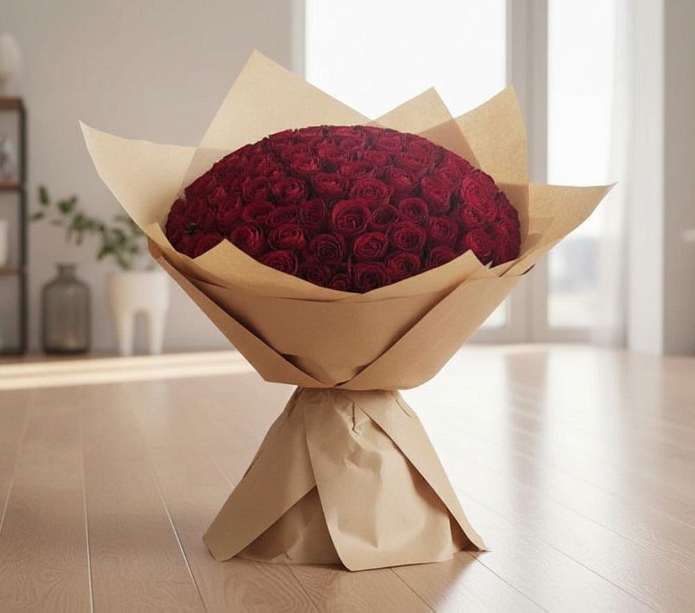 Букет 101 Красная роза в Симбухово