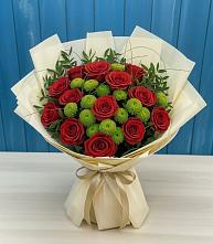 Букет цветов из:  Розы и Хризантемы #REPLACE_PRED# Симбухово