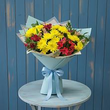 Букет цветов из:  Альстромерии и Хризантемы в Симбухово