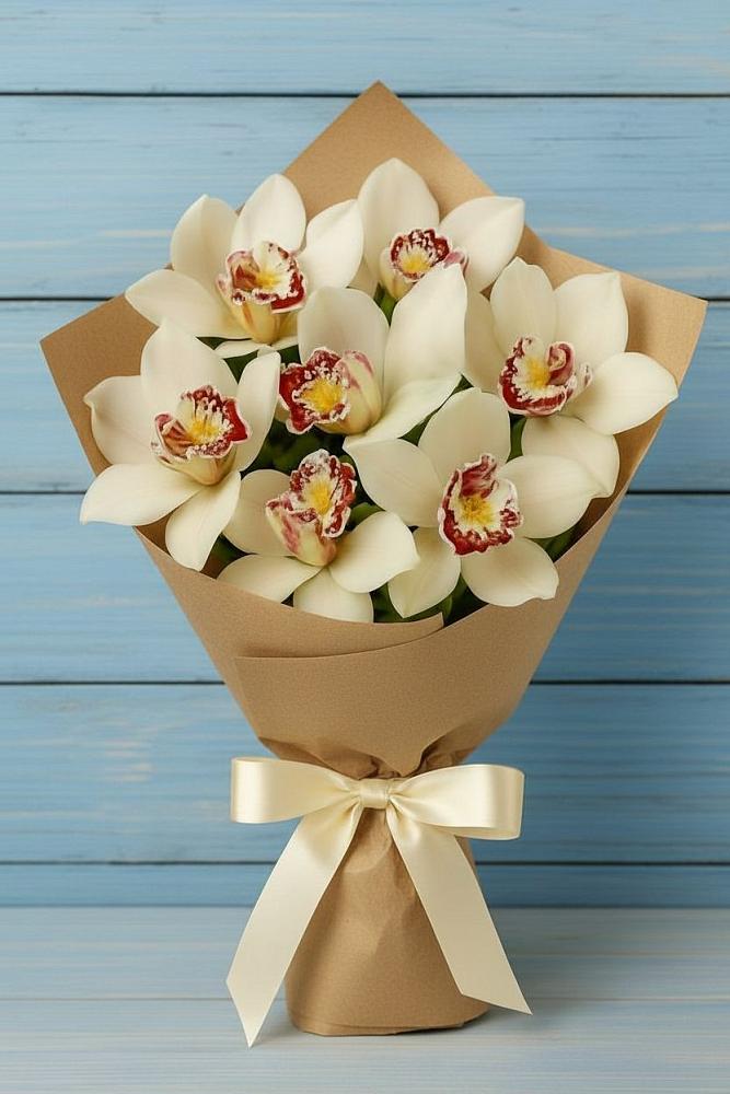 Букет цветов из: Орхидеи и Розы в Симбухово